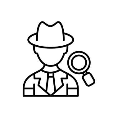 Büyüteç ve büyüteç ikon vektör grafiksel tasarımı olan adam