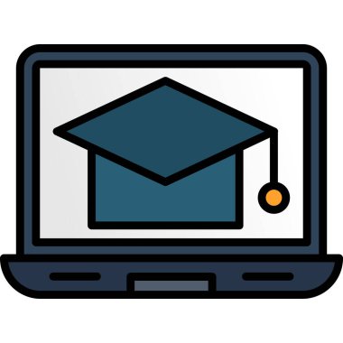 dizüstü bilgisayar ve mezuniyet şapkası