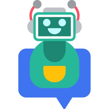 robot. Web simgesi basit illüstrasyon