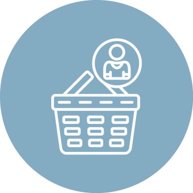 Sepet simgesi. Sepet vektör simgesi web için anahat çizimi