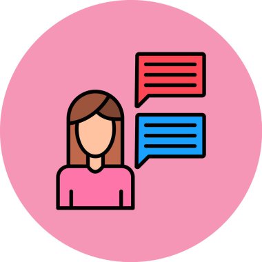 Konuş. Web simgesi basit illüstrasyon