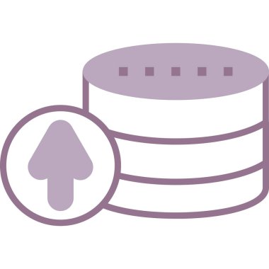 Bulut veritabanı depolama simgesi, basit vektör illüstrasyonu