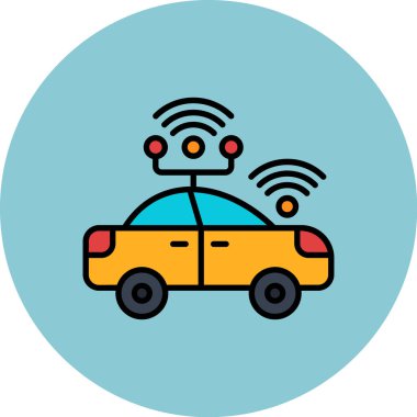 Araba taksi ikonu. Web için taksi vektör simgesinin düz çizimi