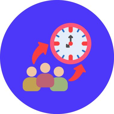 iş yönetimi düz simgesi, vektör, illüstrasyon