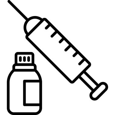 enjeksiyon simgesi, basit vektör illüstrasyonu