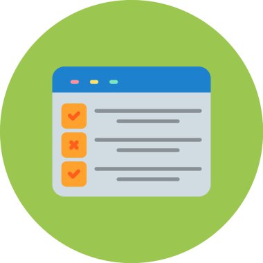 Kontrol listesi düz vektör simgesi