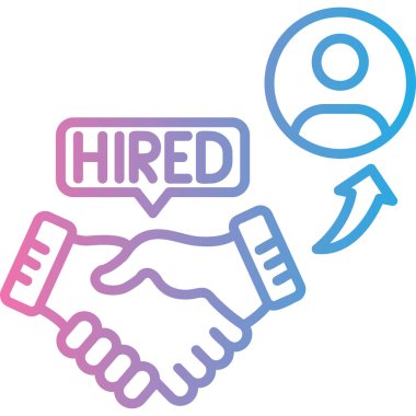 İş görüşmesinin yazıtla el sıkışmasının vektör çizimi.