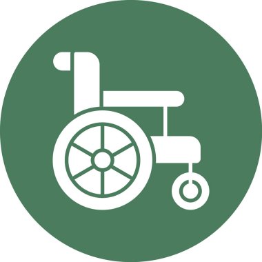Tekerlekli sandalye düz vektör simgesi