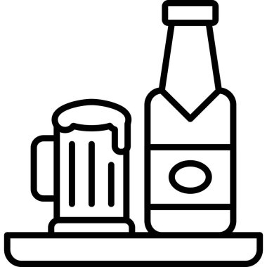 Bira şişesi ana hatlarıyla ikon içer