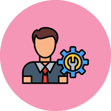 iş yönetimi düz vektör simgesi.