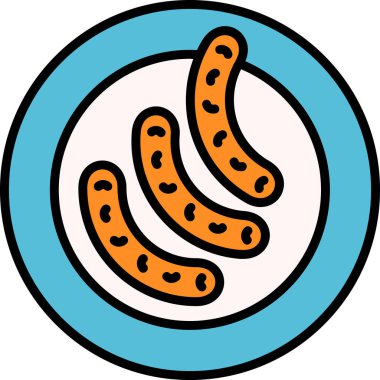 Ekmek yemek ikonu. ana hatlı fırın yemek vektör simgesi rengi düz izole