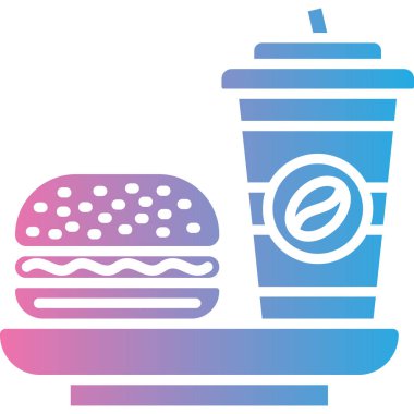 Hamburger içecek ikonu, basit vektör illüstrasyonu