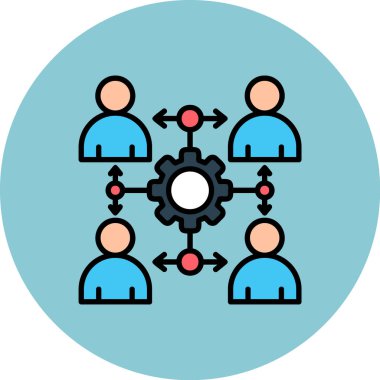 Takım çalışması simgesi vektör illüstrasyonu