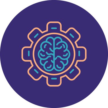 Beyin simgesinin vektör illüstrasyonu