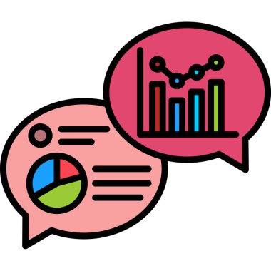 Konuşma baloncuğu vektör renk hatlarıyla çizelge