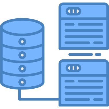 veritabanı sunucu simgesi düz biçimli