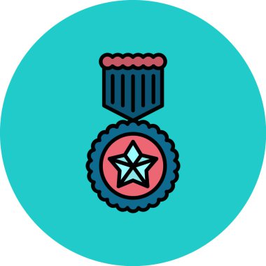 Madalya simgesi, vektör illüstrasyonu