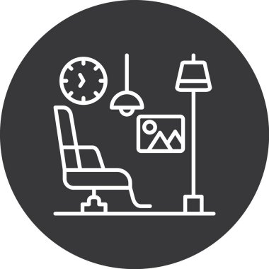 Mobilya simgesinin vektör illüstrasyonu