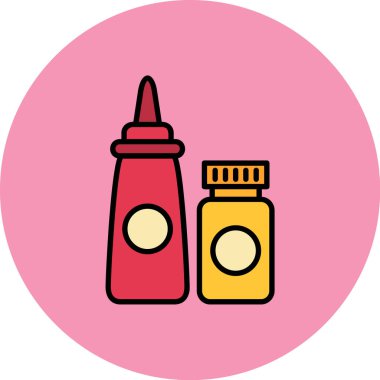 Ketçap. Web simgesi basit illüstrasyon