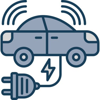 Araba şarj ediliyor. Basit illüstrasyon