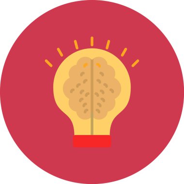 düz stil yaratıcı beyin fikri simgesi