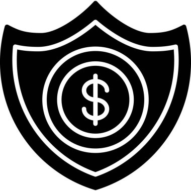 Kalkan vektör illüstrasyonlu dolar işareti