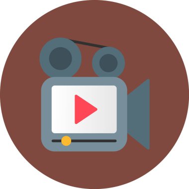 kamera düz vektör simgesi