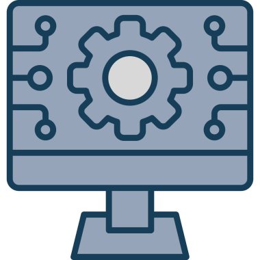 Bilgisayar. Web simgesi basit illüstrasyon