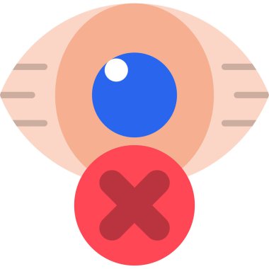 Beyaz arkaplanda izole edilmiş göz simgesi ve vektör illüstrasyonu