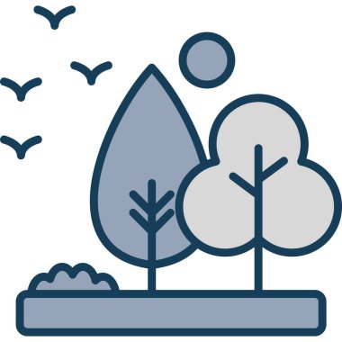 ağaçlar ikon vektör illüstrasyonu