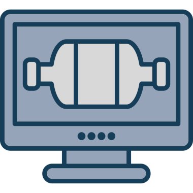 bilgisayar izleyici vektör simgesi modern basit çizgi illüstrasyonu