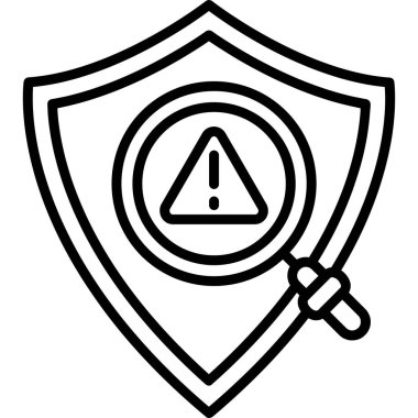 Kalkan koruma simgesi, vektör çizim