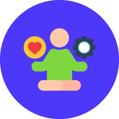 Kalbi olan bir adamın vektör çizimi