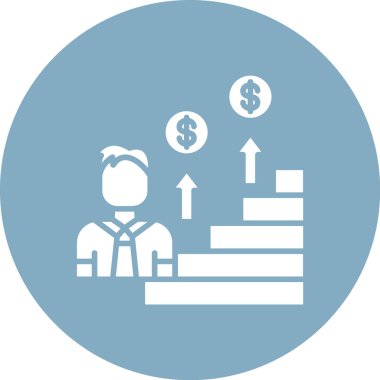 Dolar sembollü insanın vektör illüstrasyon simgesi