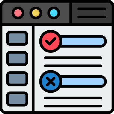 Tarayıcı tarayıcı iş simgesi ile doldurulmuş tasarım taslağı