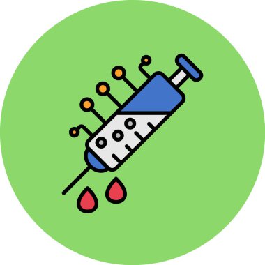 şırınga ve aşıyla dolu bir şırınga.