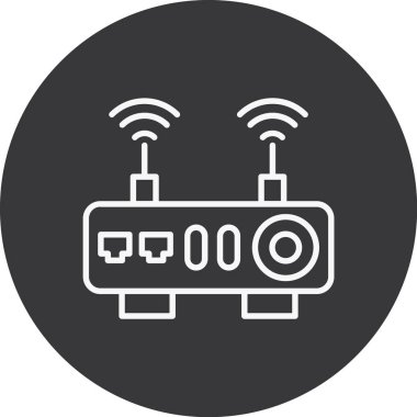 router simgesi vektör illüstrasyonu