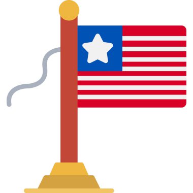 Bağımsızlık Günü bayrağı düz biçim simgesi