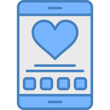 düz biçimli mobil aşk mesajı simgesi