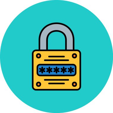 Kilit. Web simgesi basit illüstrasyon