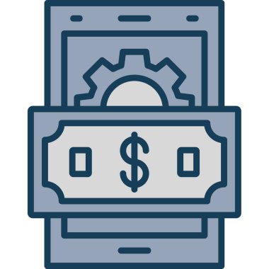 Para çantası. Web simgesi basit illüstrasyon