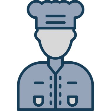 Şef. Web simgesi basit illüstrasyon