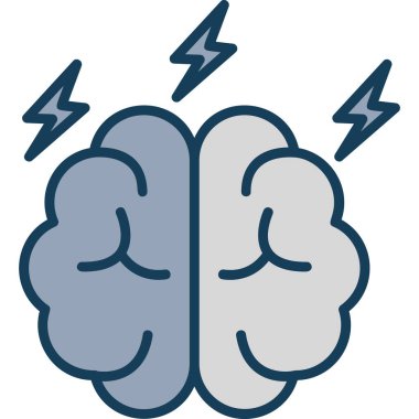 Beyaz arka planda insan beyni, illüstrasyon, vektör..