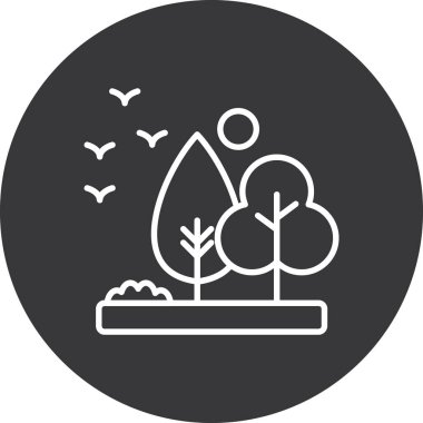 güzel bahçe çizgisi vektör simgesi