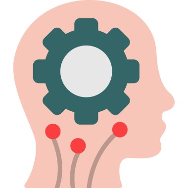 Beyin ve dişliler. vektör illüstrasyonu