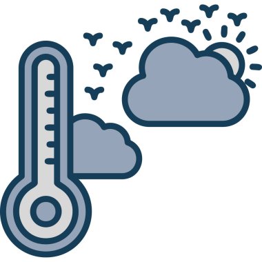 Termometre. Web simgesi basit illüstrasyon