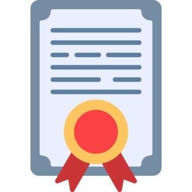 Sertifika simgesi. düz dizayn biçimi 10.