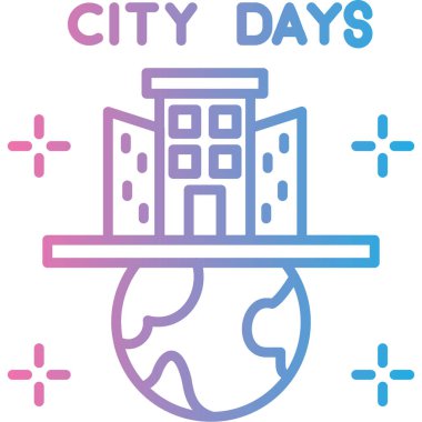 dünya şehir gündüz vektör illüstrasyonu.