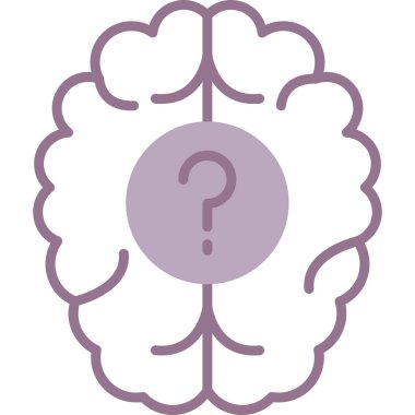 Beyin. Web simgesi basit illüstrasyon