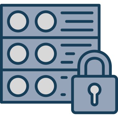 veri koruma sunucu vektör illüstrasyonu